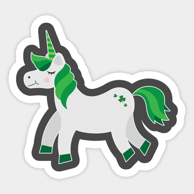 Unicorn st Patrick's day design Sticker by WAADESIGN